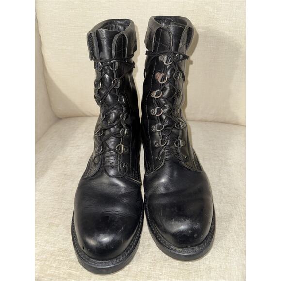 Vintage Cove Shoe Co Black Leather Military Zip/Lace Combat Boots Men’s US 8.5 E main image 8